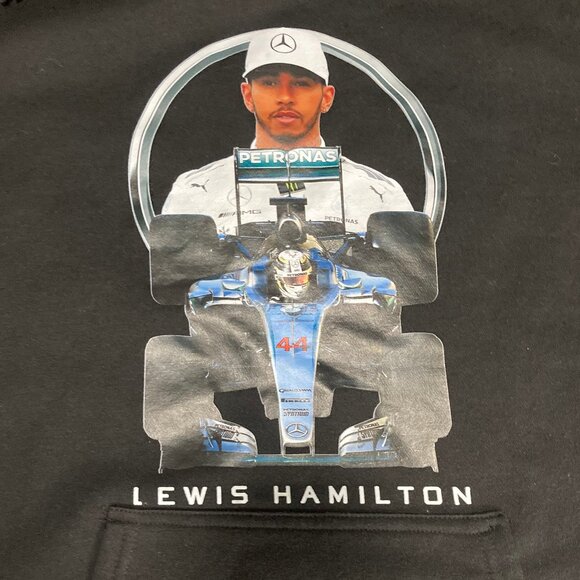 Title Lewis Hamiton 44 Formula 1 Hoodie Long Sleeve Pullover Front Back Visuals - Picture 4 of 8